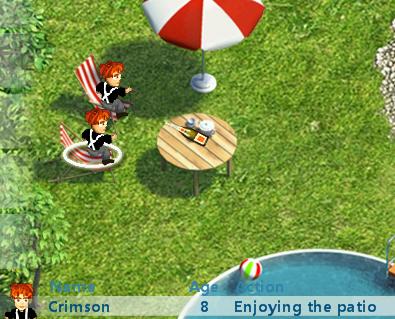 Two of the triplets enjoy patio.JPG